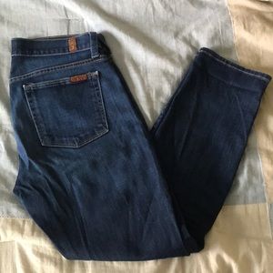7 for all mankind slim straight cropped jeans